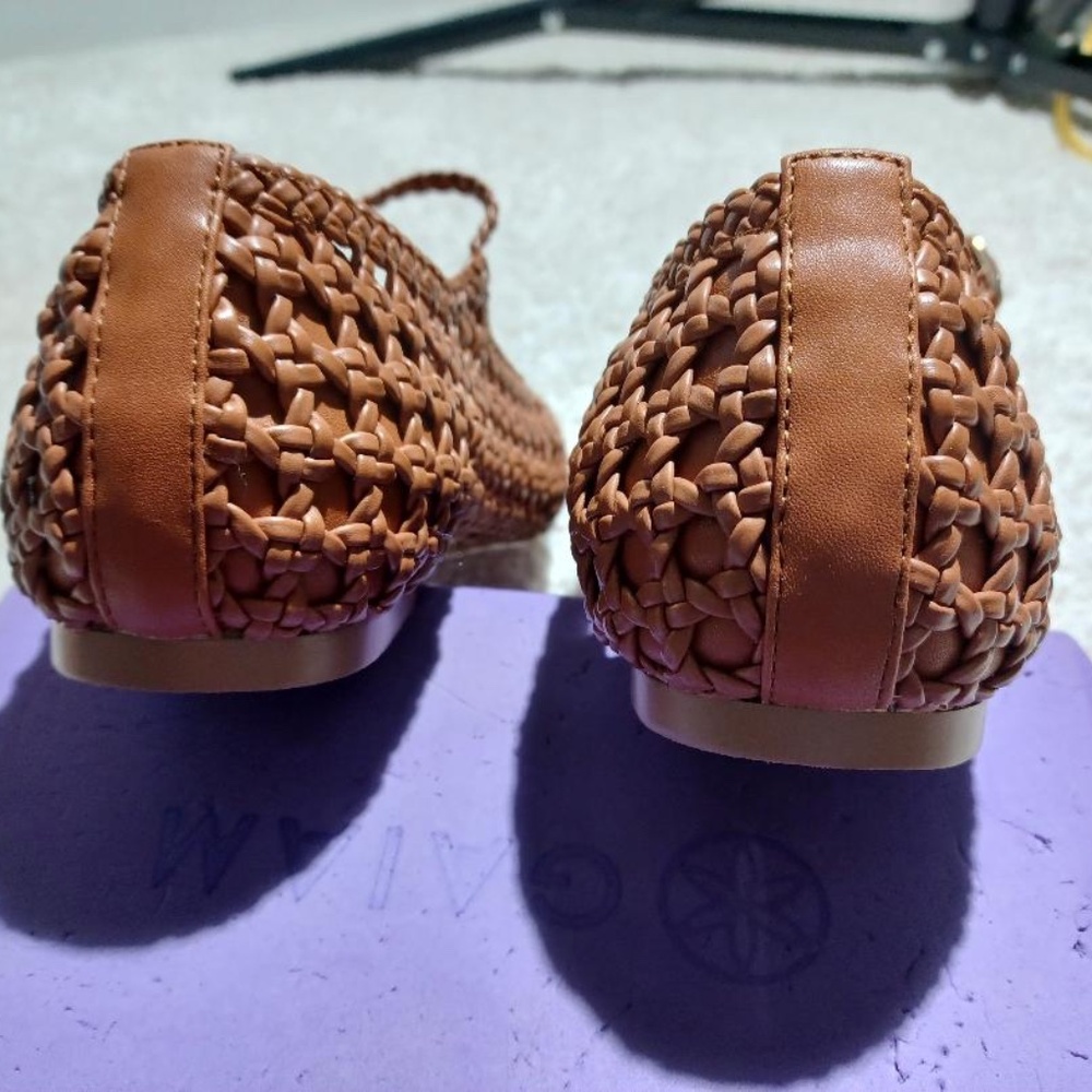 MICIFA NEW Brown Woven 'Mary Jane' Flats - Picture 4 of 8